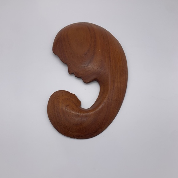 Vtg. Retro Hand Carved Madonna Mother & Child Sculpture Wall Hanging Italian Art - Picture 1 of 7